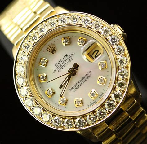 rolex gold and diamond watch price|rolex presidential diamond bezel price.